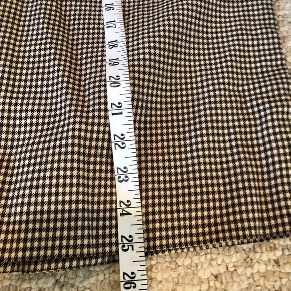 𝅺Vintage MCM 100% wool brown houndstooth pencil skirt S - Picture 11 of 13